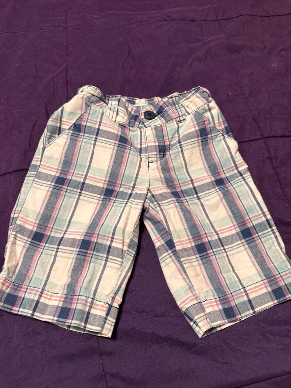 2 Pair Kids Plaid Cotton Shorts